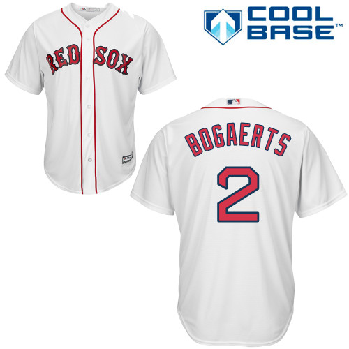 Red Sox #2 Xander Bogaerts White Cool Base Stitched Youth MLB Jersey - Click Image to Close